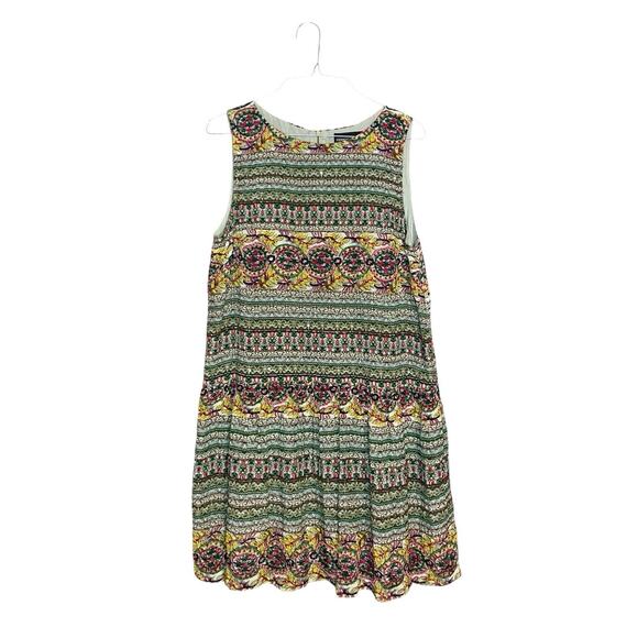 Anthropologie Hemant & Nandita Beaded Sheath Silk Dress 8 Boho Colorful - Picture 1 of 5
